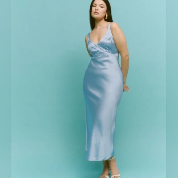 Reformation Daytona Silk Dress - Mineral - Picture 2 of 8